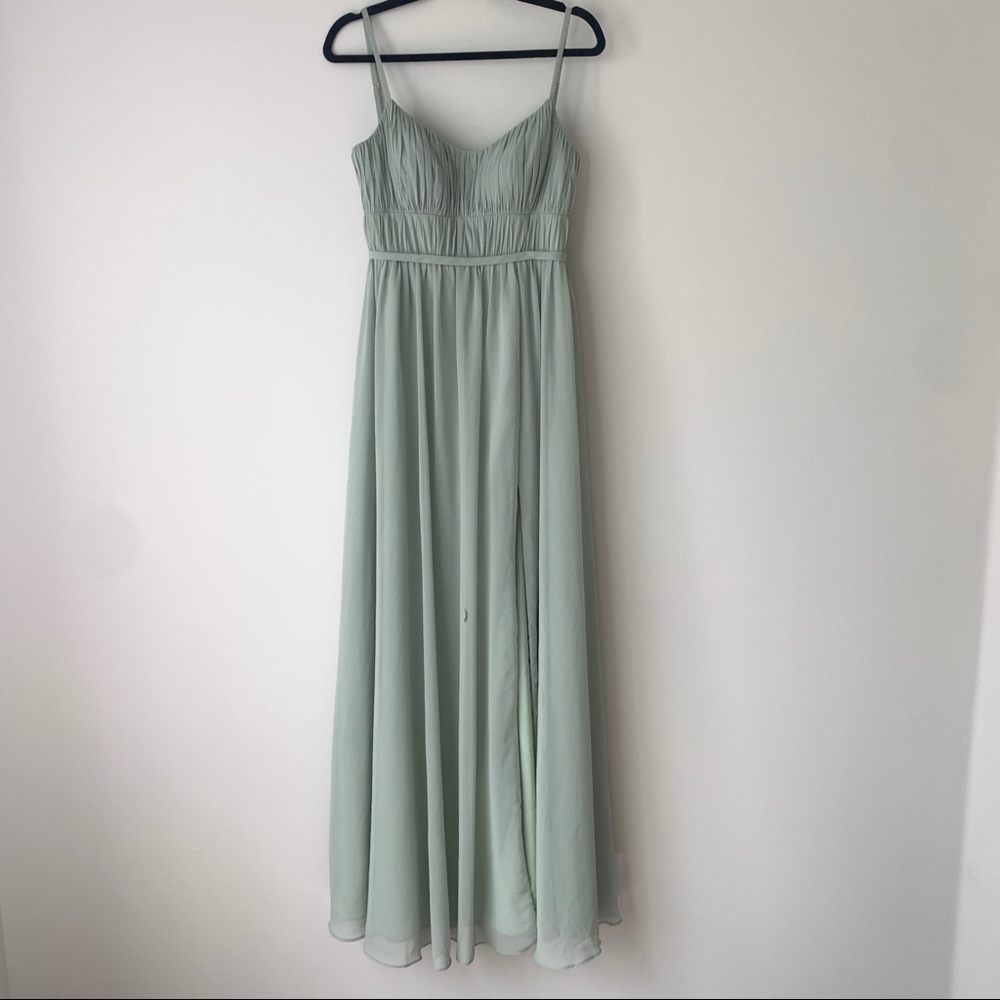 Azazie Sage Green Bridesmaids Dress size 4
